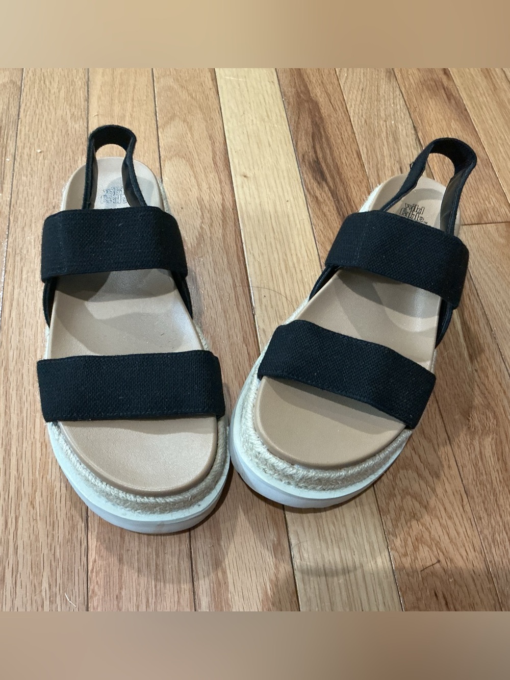 wild fable Black and Tan Platform Slingback Sandals